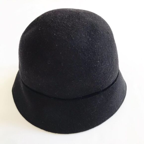 Gymboree black 100% wool velvet bow hat EUC size S - Picture 4 of 7